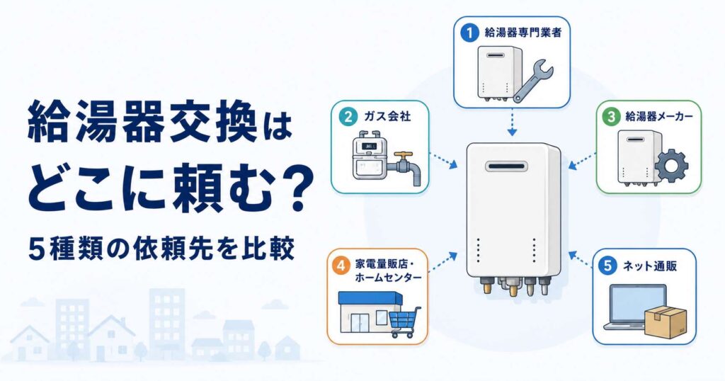給湯器交換を依頼できる5種類の相談先