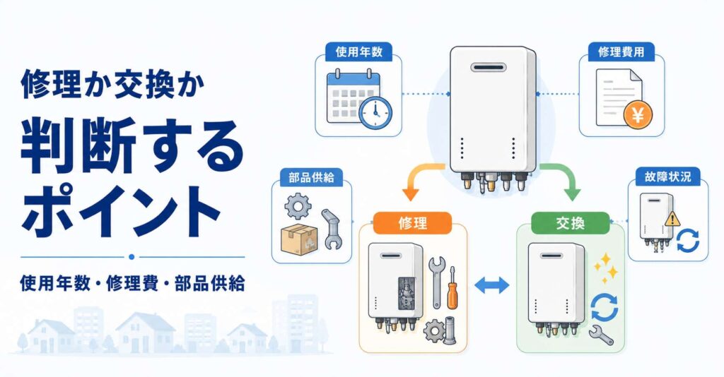 給湯器を修理するか交換するかの判断基準