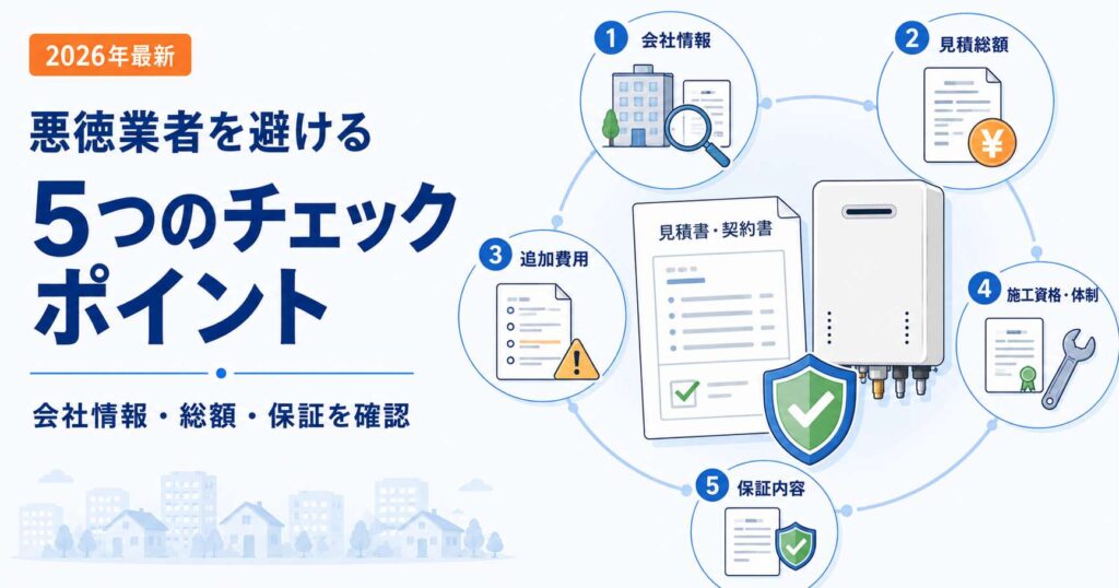 給湯器交換の悪徳業者を避けるチェックポイント