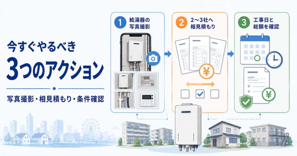 給湯器交換で今すぐ行う3つのアクション
