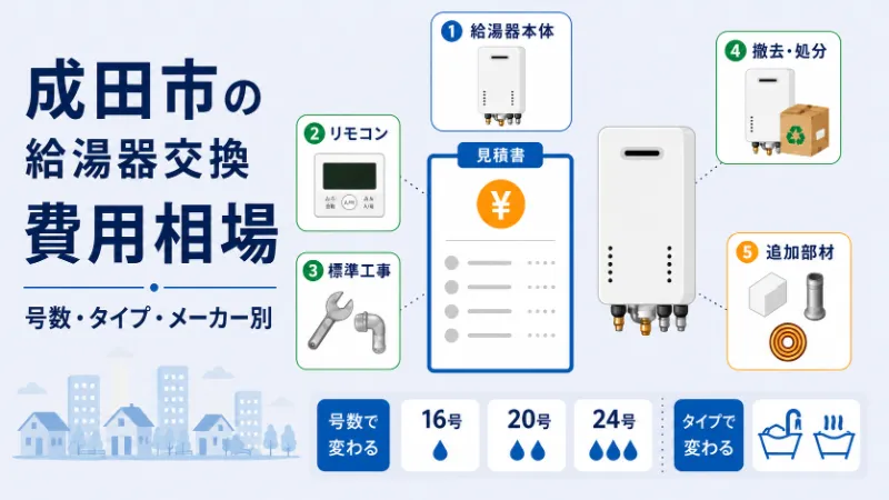 成田市の給湯器交換費用相場