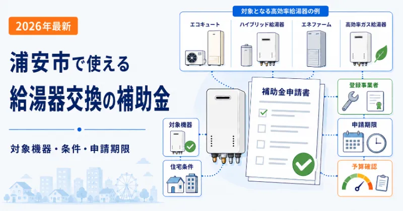 浦安市で利用を検討できる2026年の給湯器補助金