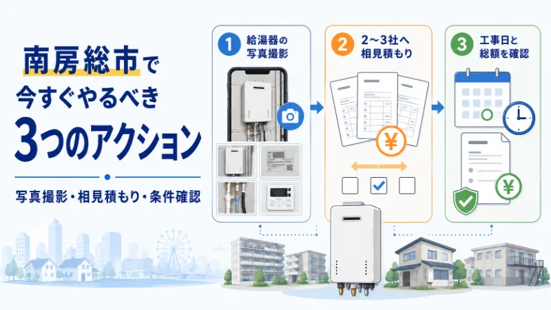 南房総市で給湯器交換前に今すぐやるべき3つの行動