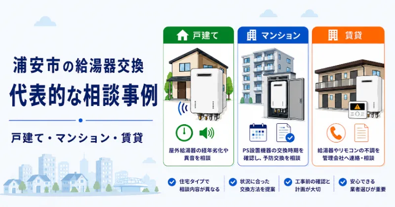 浦安市の給湯器交換相談事例