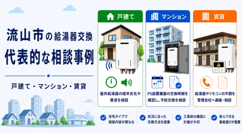 流山市の給湯器交換相談事例