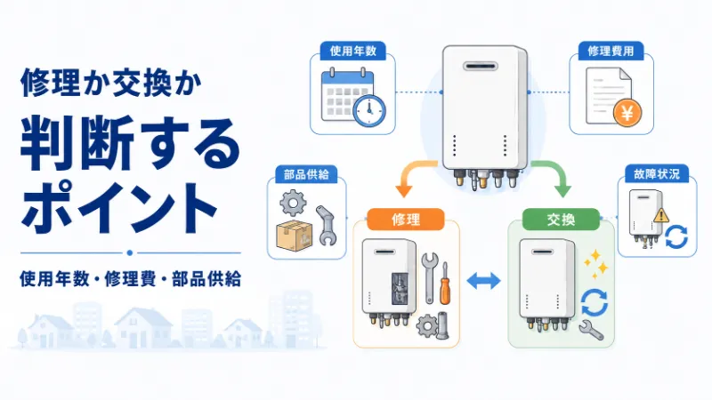 給湯器を修理するか交換するかの判断基準