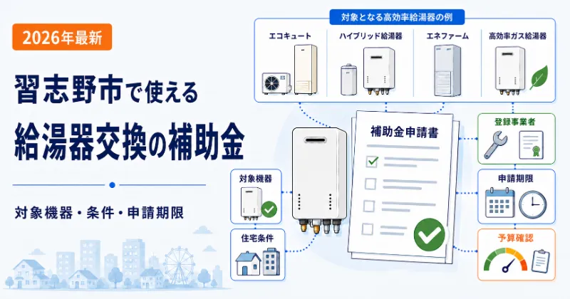 習志野市で使える2026年の給湯器交換補助金