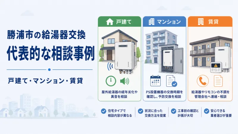 勝浦市の給湯器交換相談事例