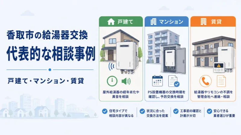 香取市の給湯器交換相談事例