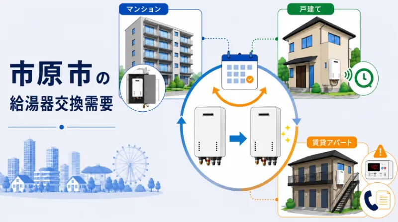 市原市の住宅事情と給湯器交換需要