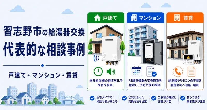 習志野市の給湯器交換相談事例