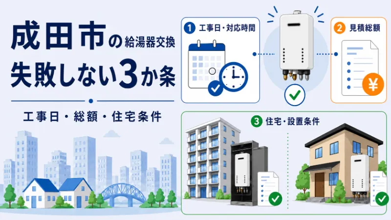 成田市で給湯器交換に失敗しない3か条