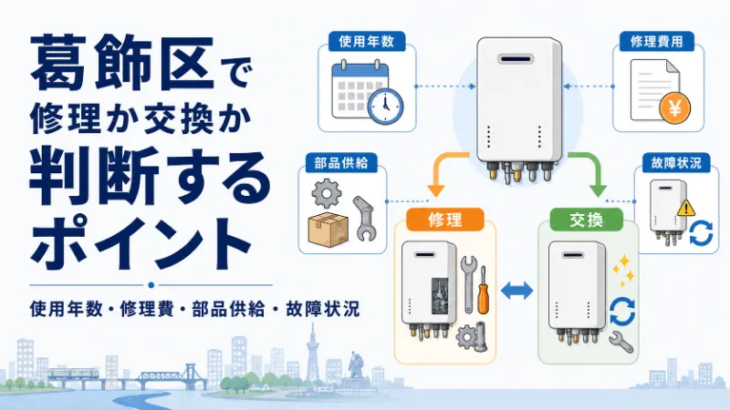 葛飾区で給湯器を修理するか交換するか判断するポイント