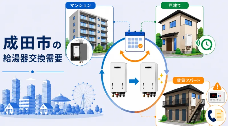 成田市の住宅事情と給湯器交換需要