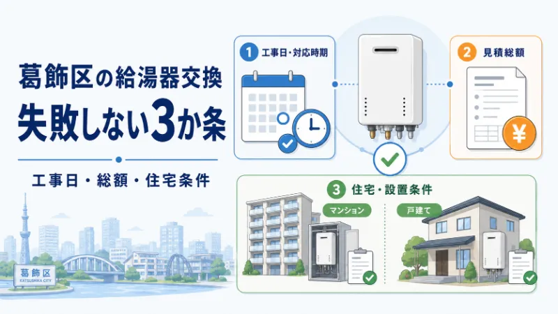 葛飾区の給湯器交換で失敗しない3か条