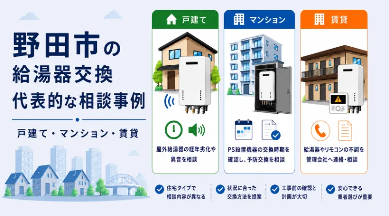 野田市の給湯器交換相談事例