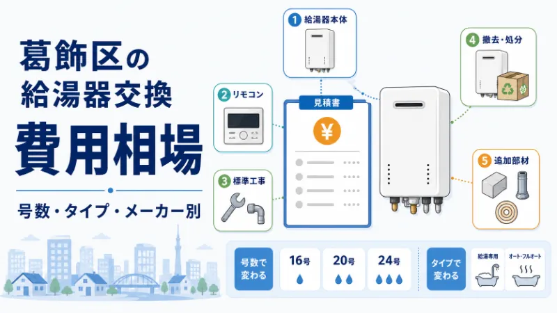 葛飾区の給湯器交換費用相場