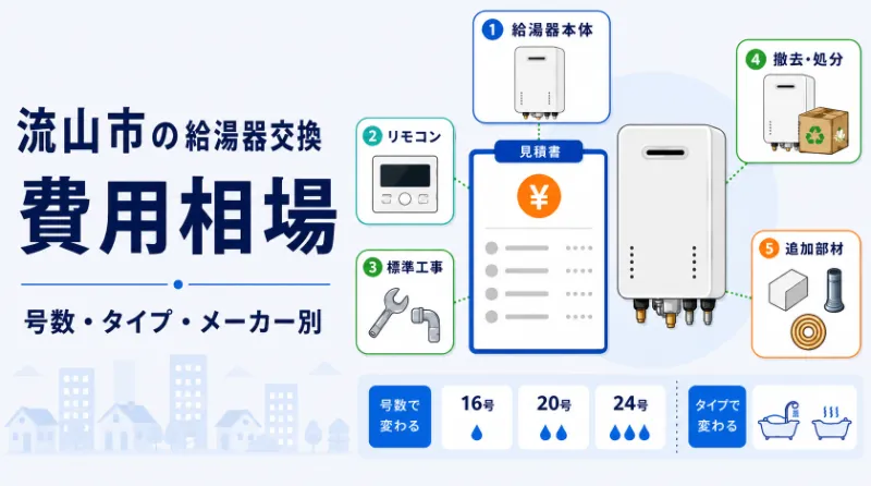 流山市の給湯器交換費用相場