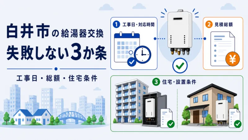 白井市で給湯器交換に失敗しない3か条