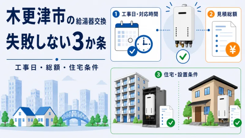 木更津市で給湯器交換に失敗しない3か条
