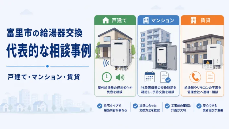 富里市の給湯器交換相談事例