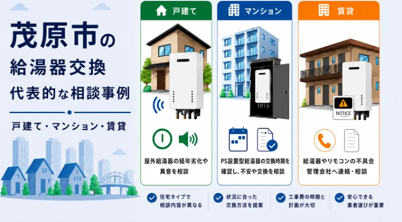 茂原市の給湯器交換相談事例