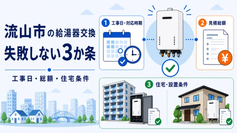 流山市で給湯器交換に失敗しない3か条