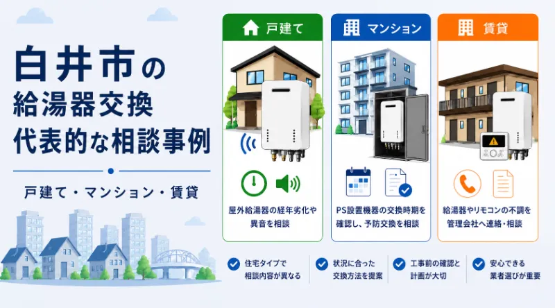 白井市の給湯器交換相談事例