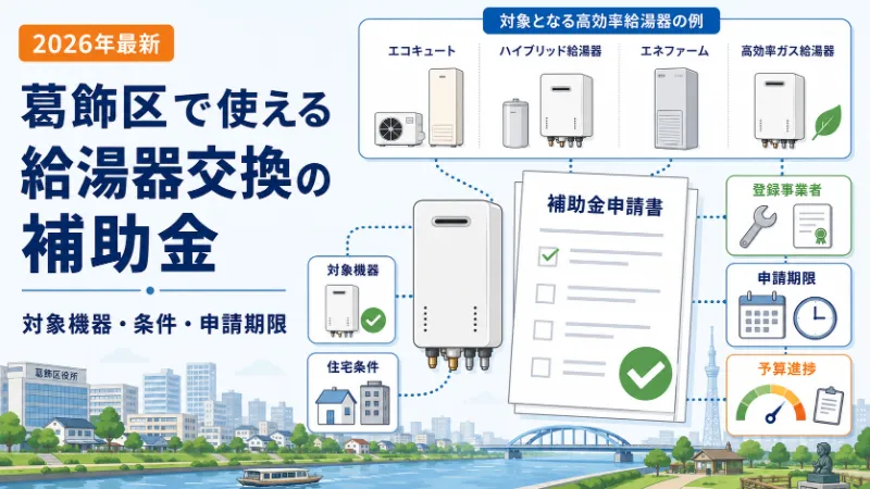 葛飾区で使える給湯器交換の補助金
