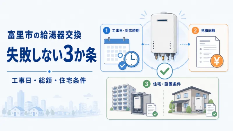富里市で給湯器交換に失敗しない3か条