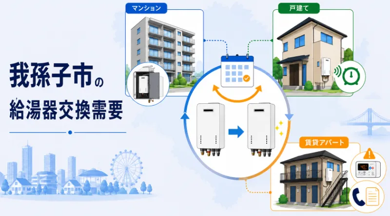 我孫子市の住宅事情と給湯器交換需要