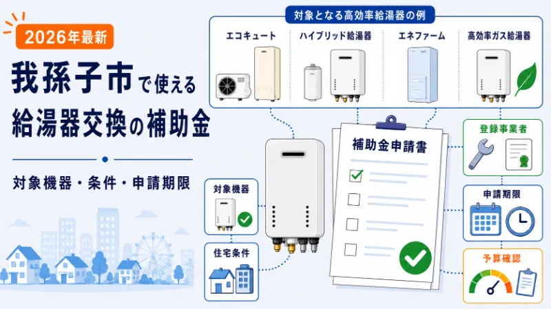 我孫子市で利用できる給湯器交換の補助金
