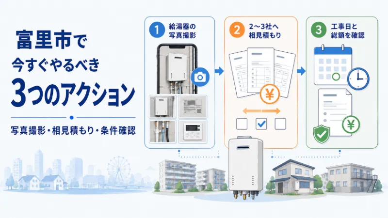 富里市で給湯器交換を相談する前に行う3つの準備