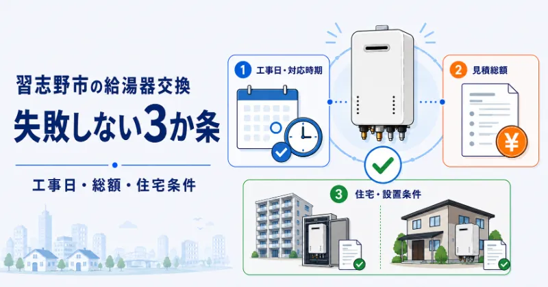 習志野市の給湯器交換で失敗しない3か条