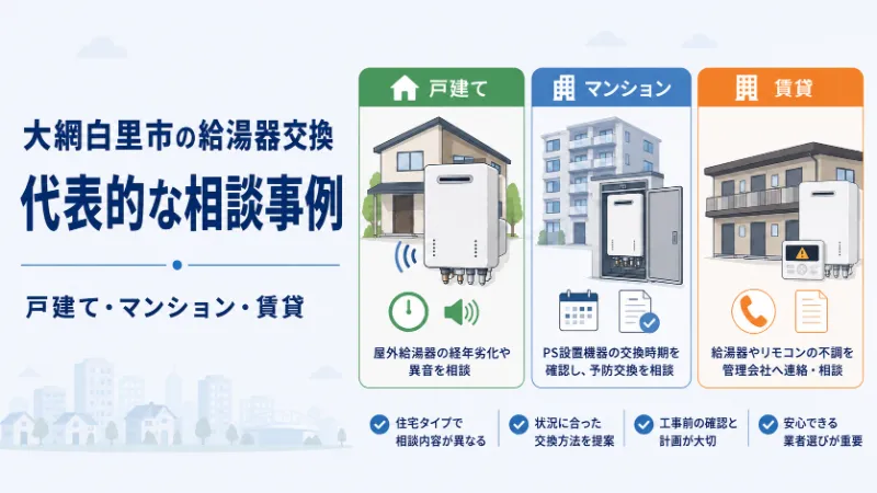 大網白里市の給湯器交換相談事例