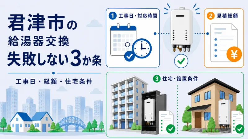 君津市で給湯器交換に失敗しない3か条