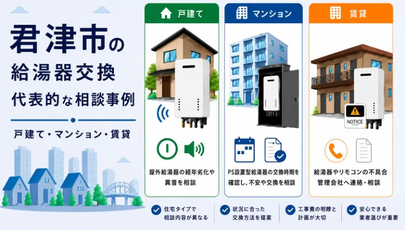 君津市の給湯器交換相談事例