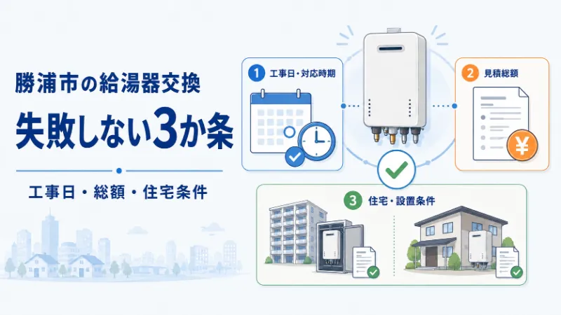 勝浦市で給湯器交換に失敗しない3か条