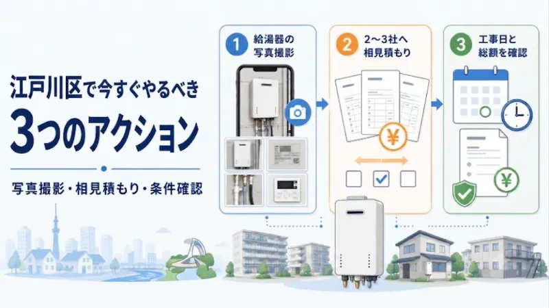 給湯器交換で今すぐやるべき3つのアクション