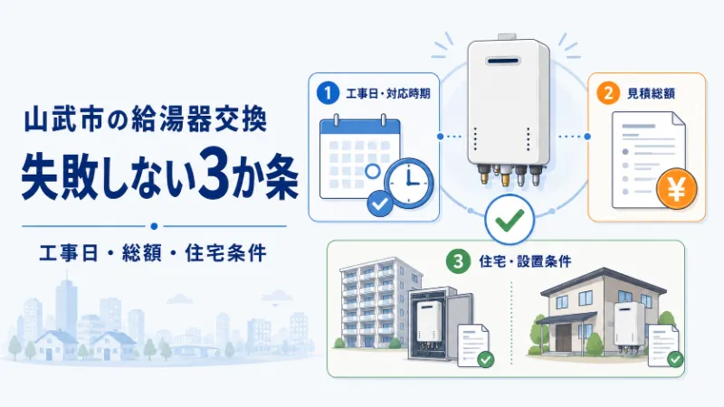 山武市で給湯器交換に失敗しない3か条