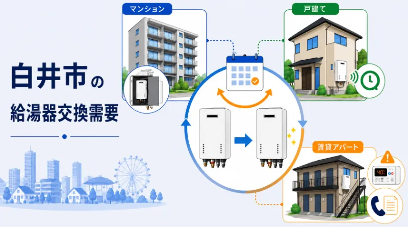 白井市の住宅事情と給湯器交換需要