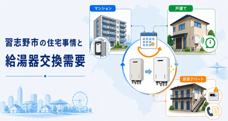 習志野市の住宅事情と給湯器交換需要