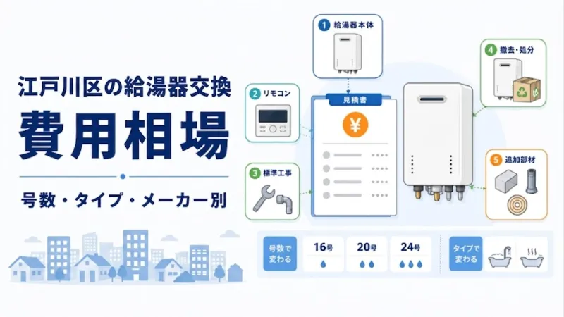 江戸川区の給湯器交換費用相場