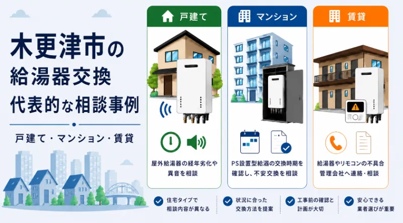 木更津市の給湯器交換相談事例