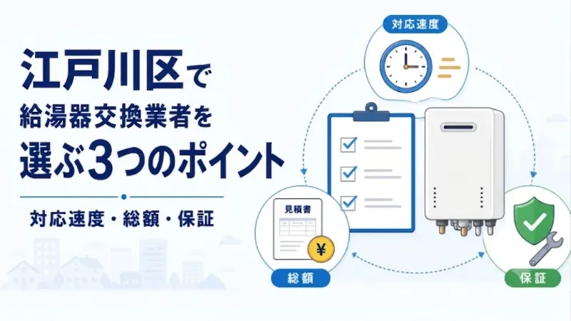 江戸川区で給湯器交換業者を選ぶ3つのポイント