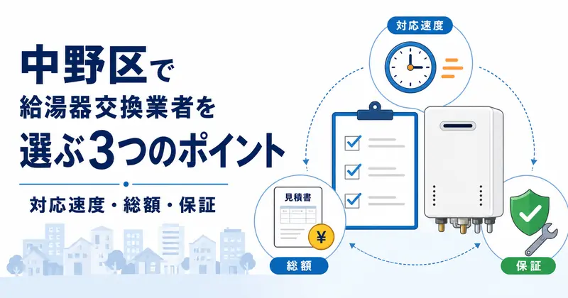 中野区で給湯器交換業者を選ぶ3つのポイント