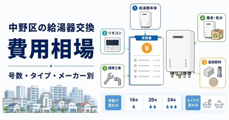 中野区の給湯器交換費用相場