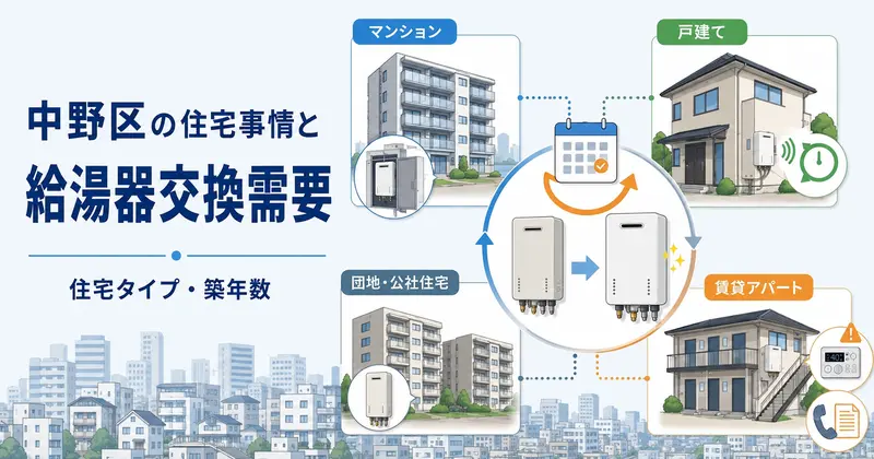 中野区の住宅事情と給湯器交換需要
