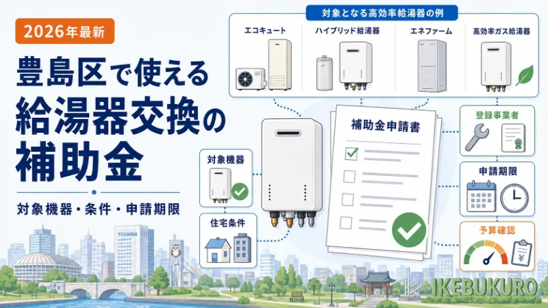 豊島区で使える給湯器交換の補助金・助成制度