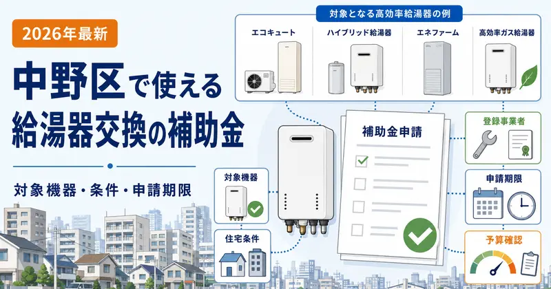中野区で使える給湯器交換の補助制度